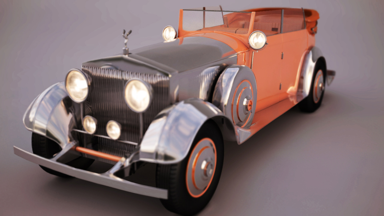 rolls royce phantom ii front view 3d model