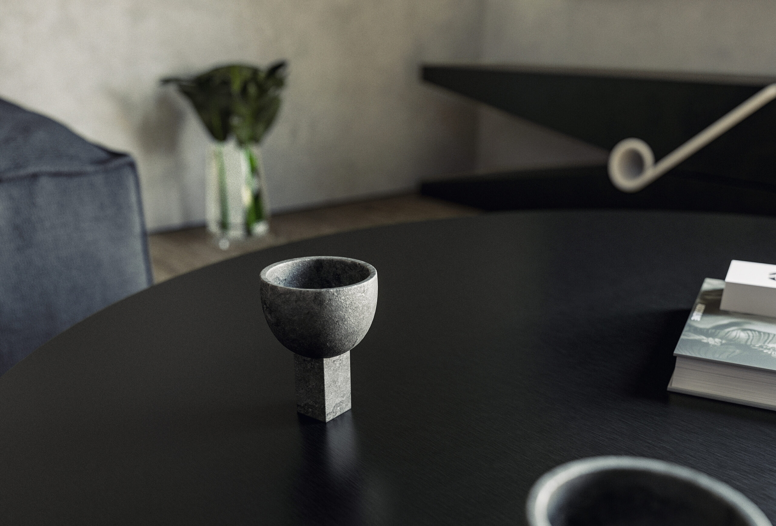 villa in gatzea interior design dark furniture minimal