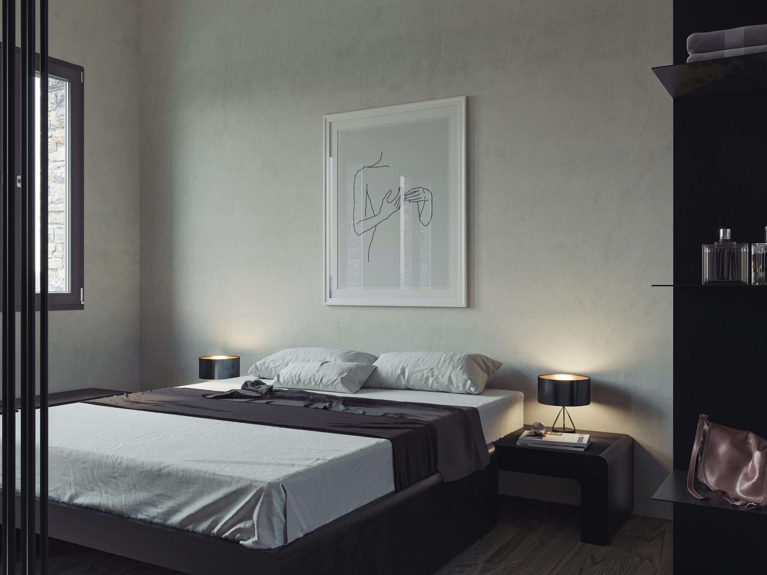 villa in gatzea interior design dark furniture minimal