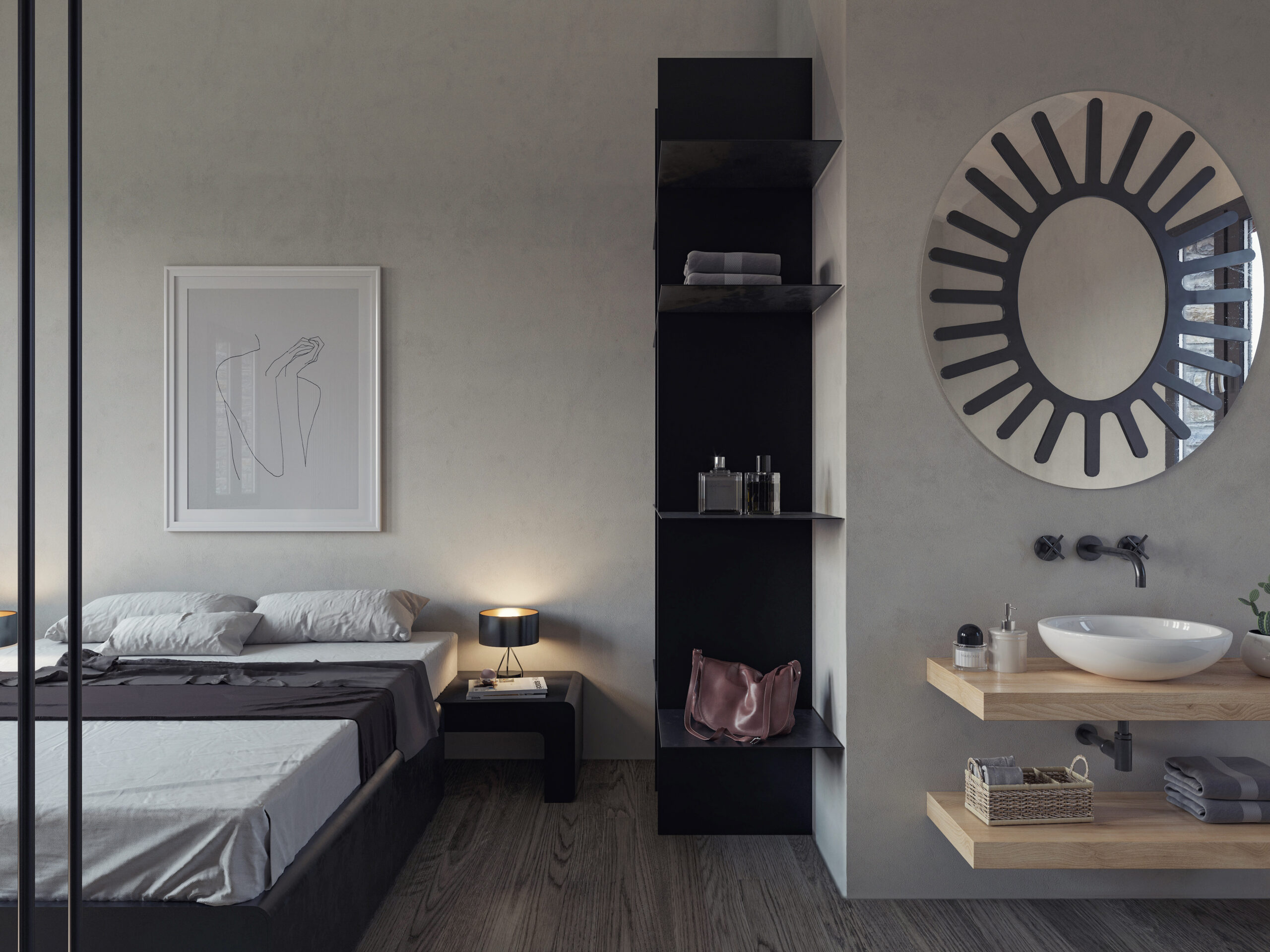 villa in gatzea interior design dark furniture minimal