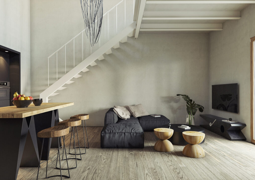 villa in gatzea interior design dark furniture minimal