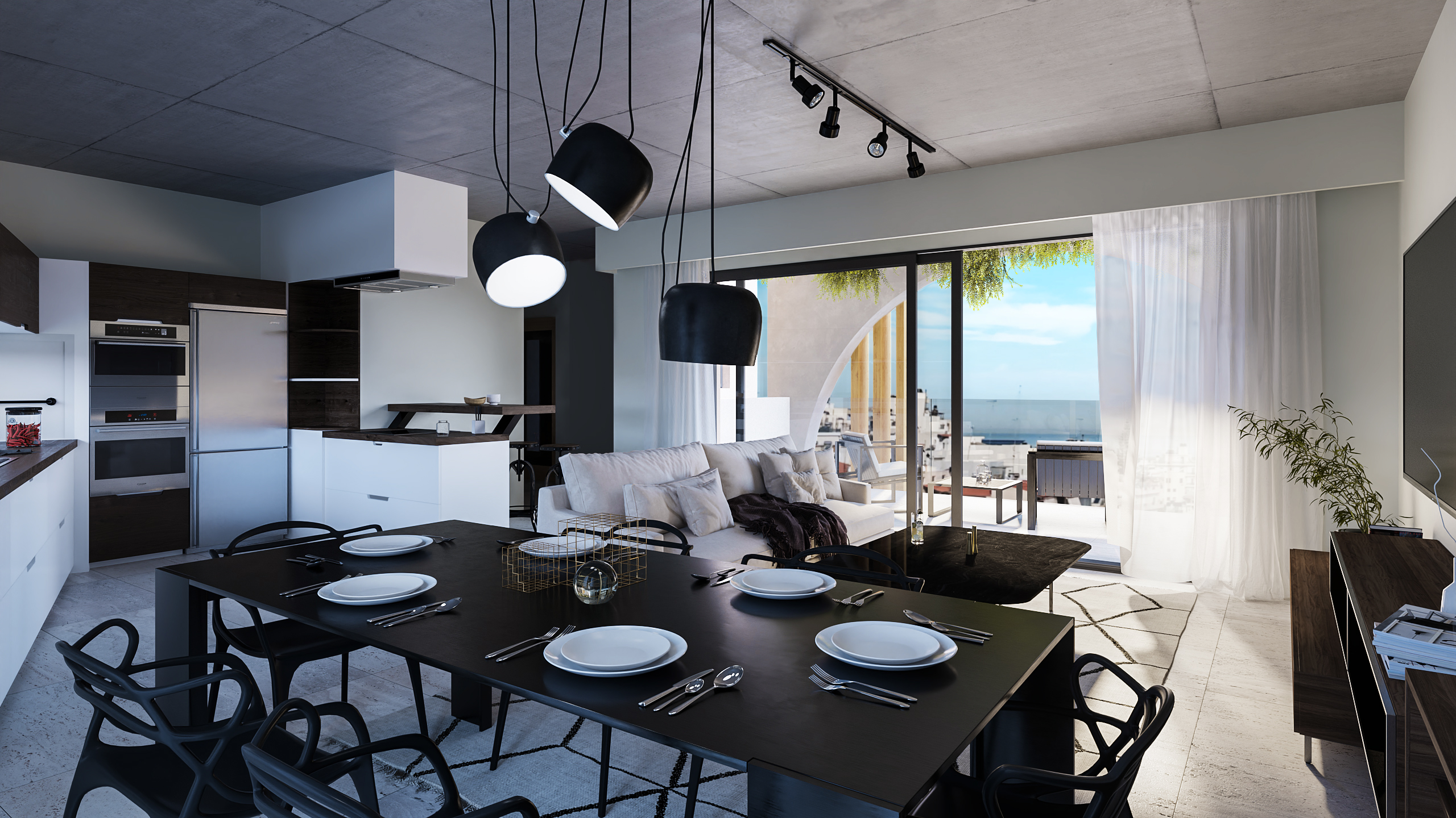 apartment in heraklion crete interior design minimal dark furniture