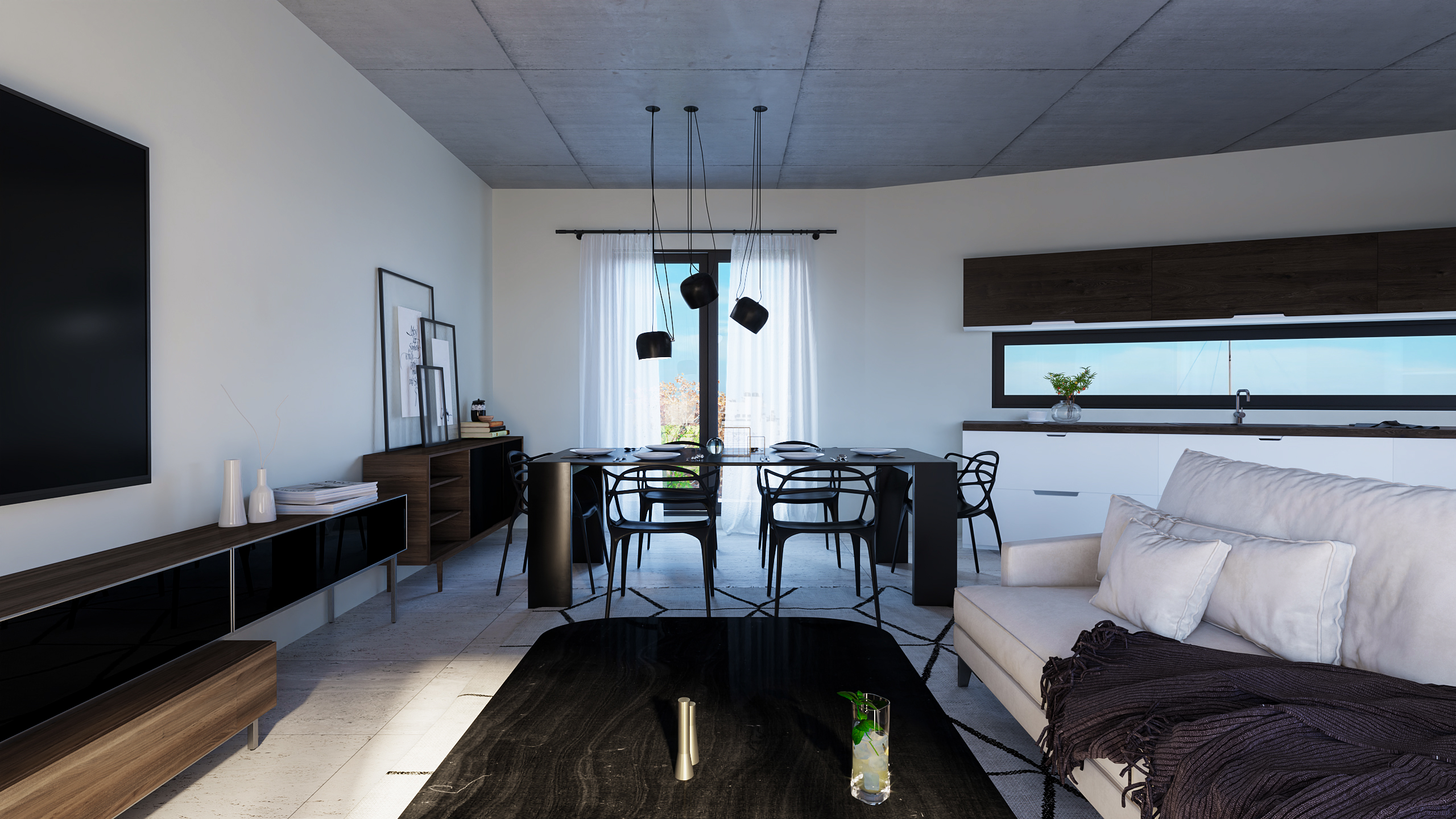 apartment in heraklion crete interior design minimal dark furniture