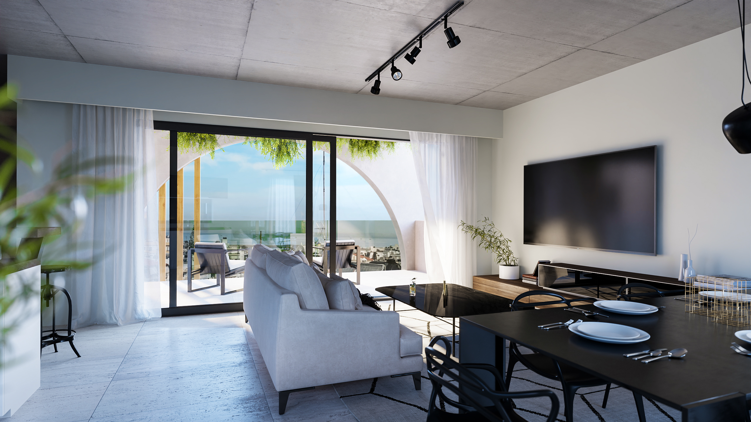 apartment in heraklion crete interior design minimal dark furniture
