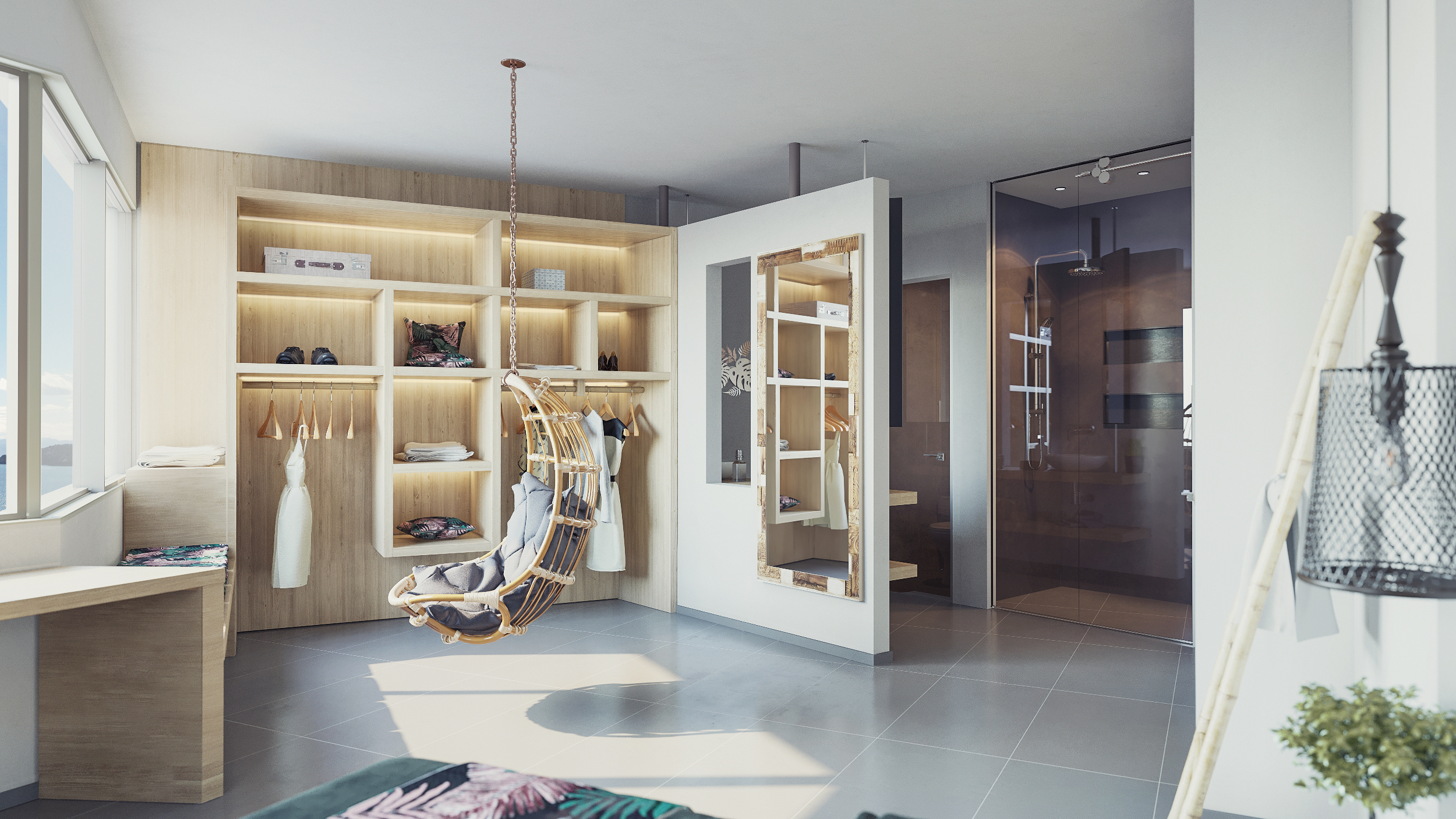 skiathos villa boho chic design architectural visualization