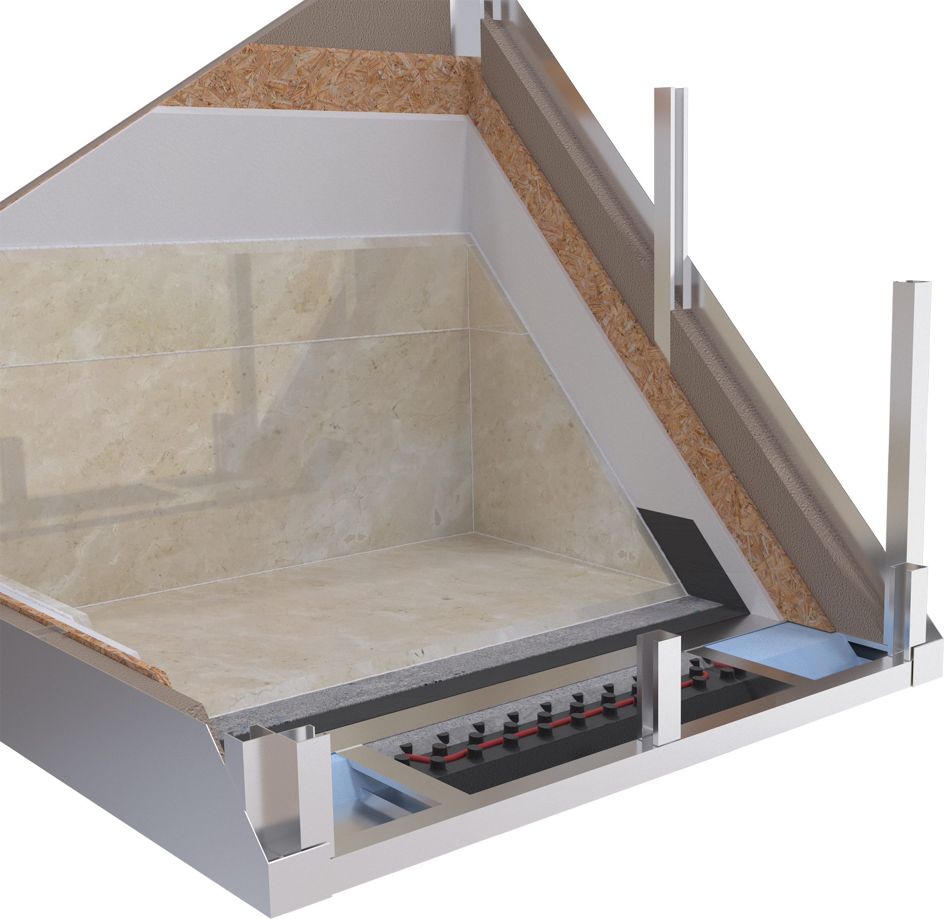 prefabricated bathroom unit section
